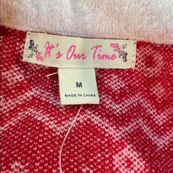 NWT Red/White Knit  Sleeves Christmas Dress  & Festive Buttons Mini Sz M - Picture 8 of 9